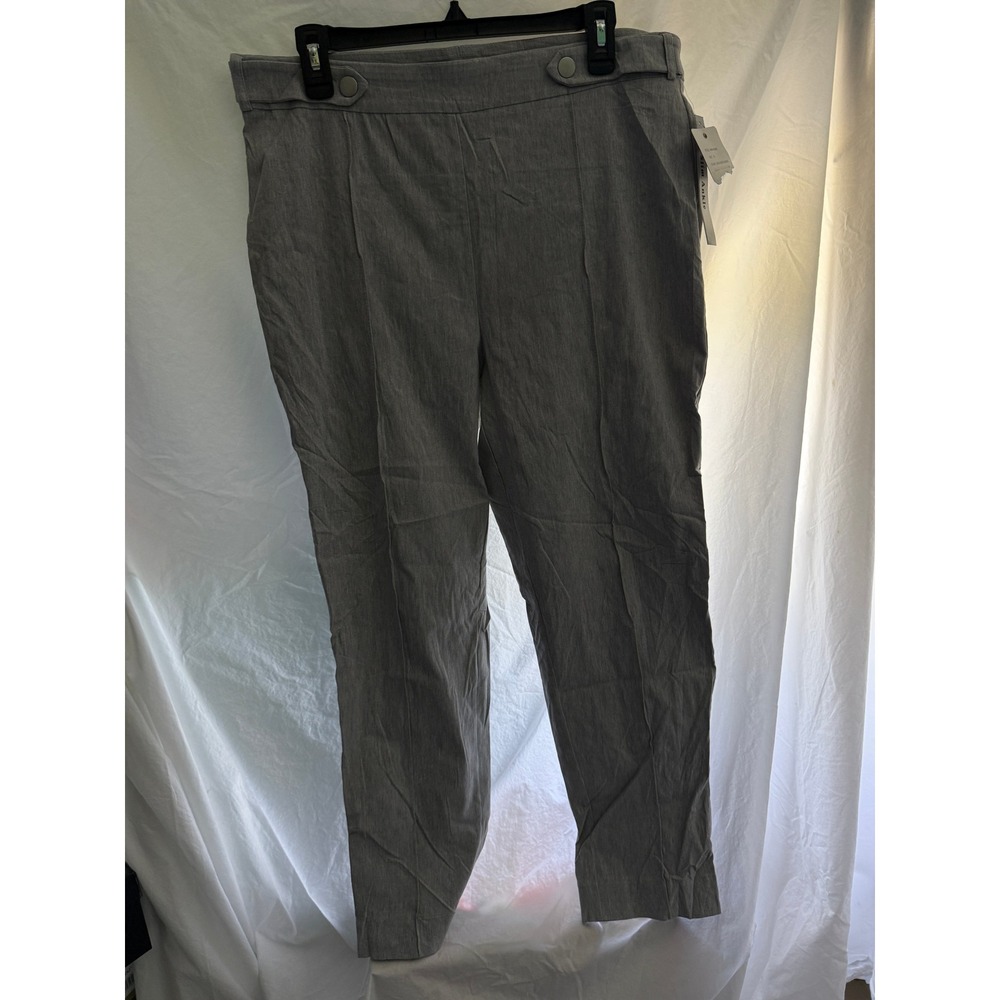 Zac & Rachel Heathered Smoke Slim Ankle Pants Grey Trousers Size 16 NWT